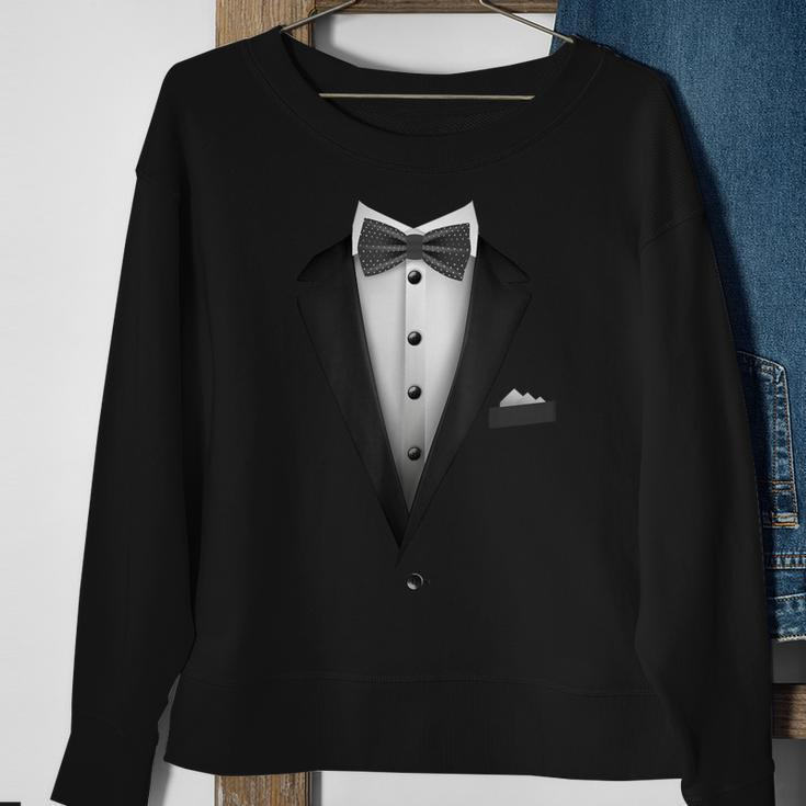 Tuxedo With Bowtie For Wedding And Special Occasions Sweatshirt Gifts for Old Women