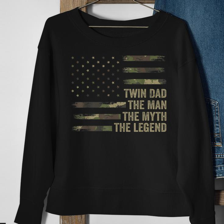 Twin Dad Camo Usa Flag Twin Dad The Man The Myth The Legend Sweatshirt Gifts for Old Women