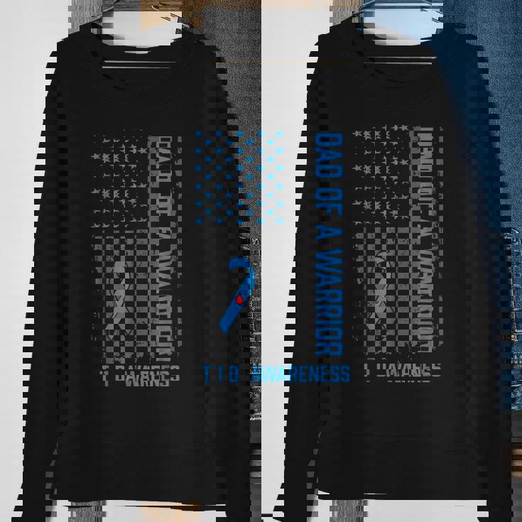 Type 1 Diabetes Awareness T1d Dad Of Warrior Type 1 Diabetic Sweatshirt Gifts for Old Women