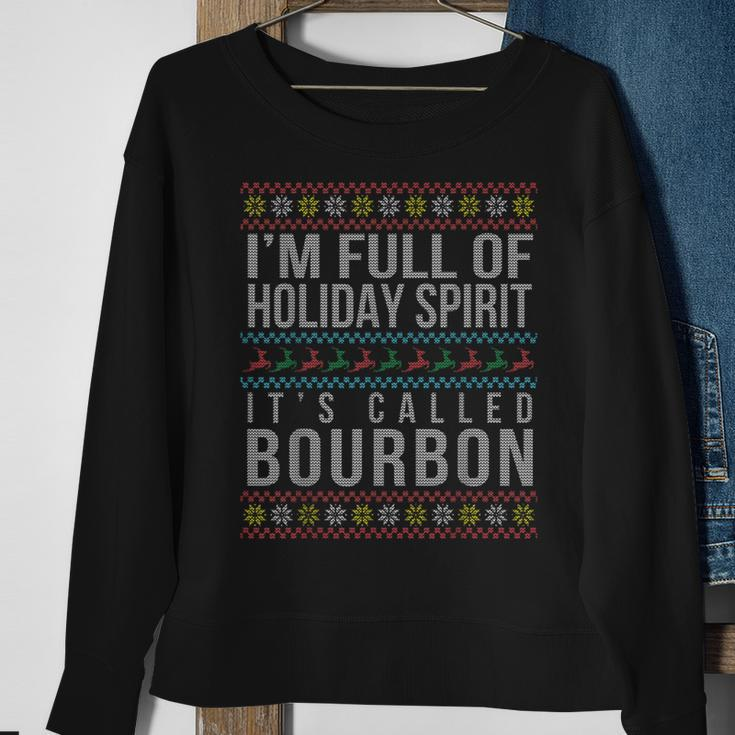 Ugly Christmas Drinking Bourbon Holiday Party Sweatshirt Gifts for Old Women