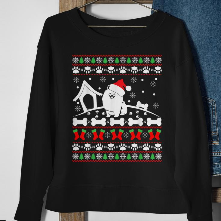 Ugly Christmas Sweater Pomeranian Dog Sweatshirt Gifts for Old Women