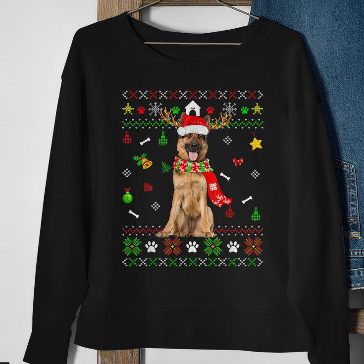 Ugly Sweater Christmas German Shepherd Dog Puppy Xmas Pajama Sweatshirt Gifts for Old Women