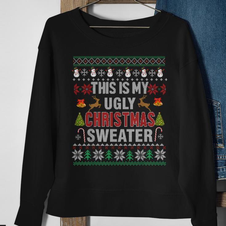 This Is My Ugly Sweater Christmas Pajama Holiday Xmas Sweatshirt Gifts for Old Women