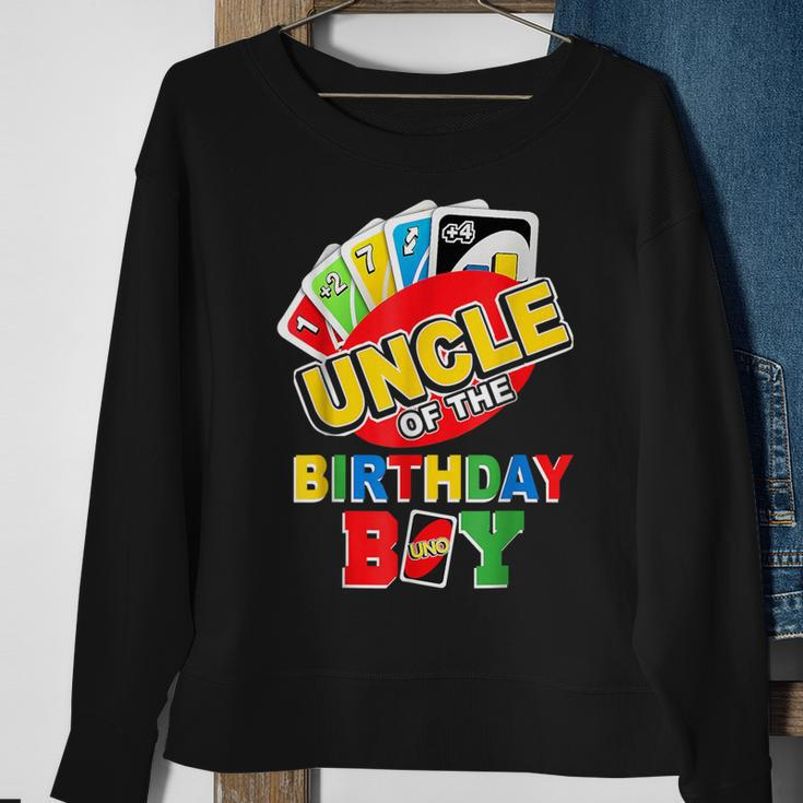 Uncle Of The Birthday Boy Uno Dad Papa Father 1St Bday Sweatshirt Gifts for Old Women