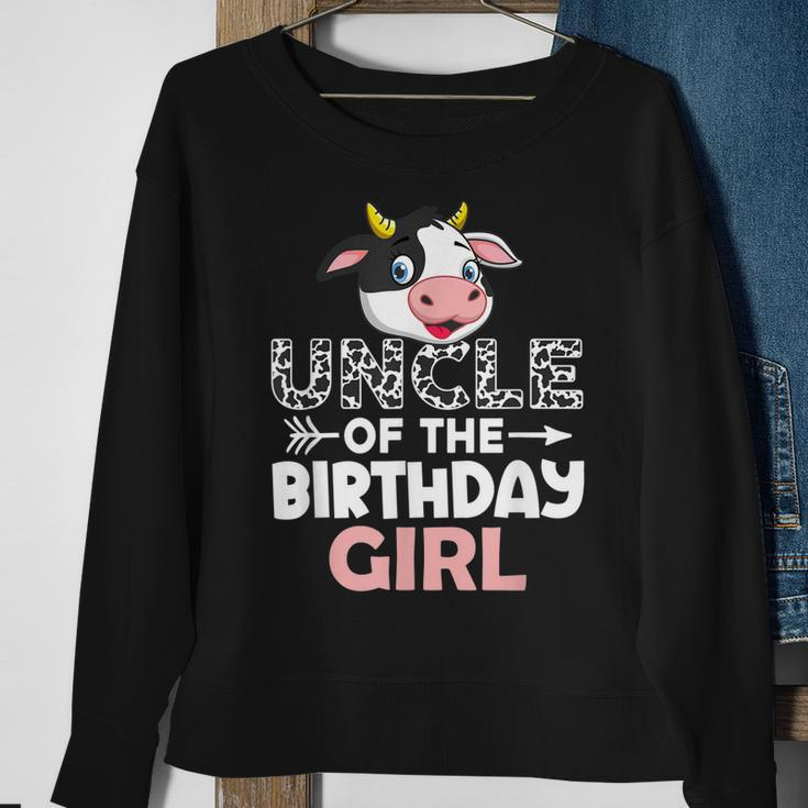 Uncle Of The Birthday Girl Cows Farm Cow Uncle Sweatshirt Gifts for Old Women