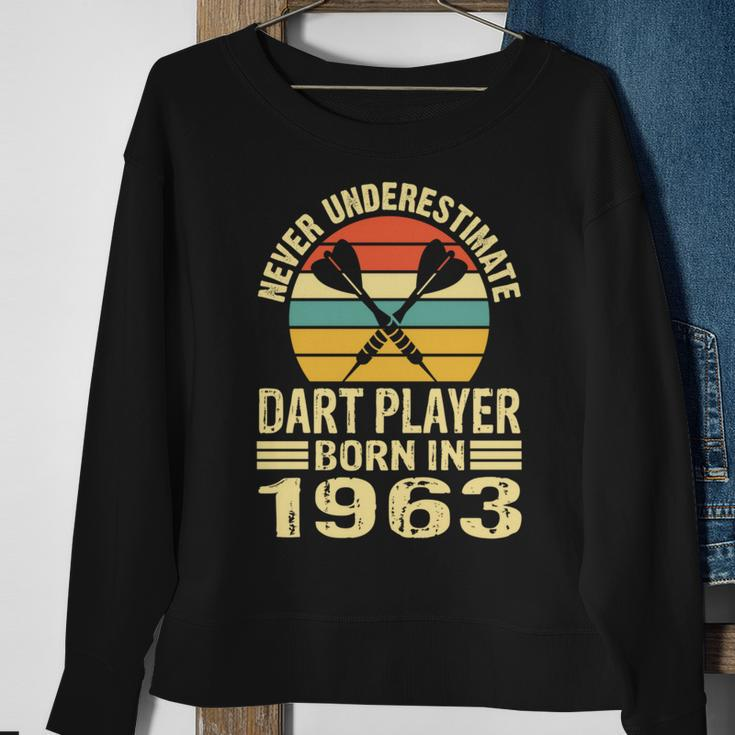 Never Underestimate Dart Player Born In 1963 Dart Darts Sweatshirt Gifts for Old Women