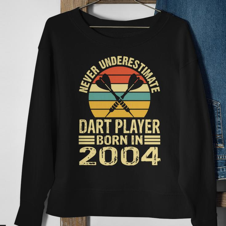 Never Underestimate Dart Player Born In 2004 Dart Darts Sweatshirt Gifts for Old Women
