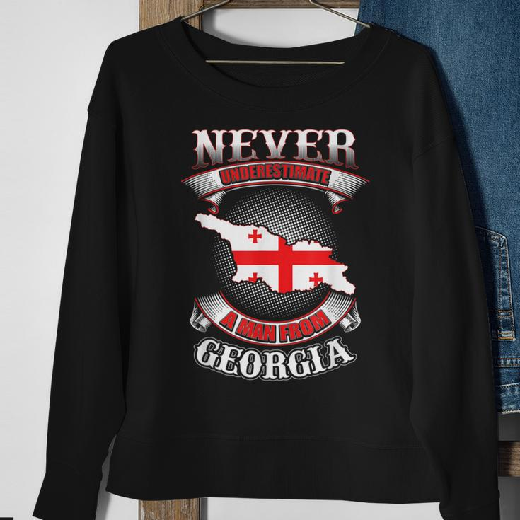 Never Underestimate Georgia Georgia Country Map Sweatshirt Gifts for Old Women