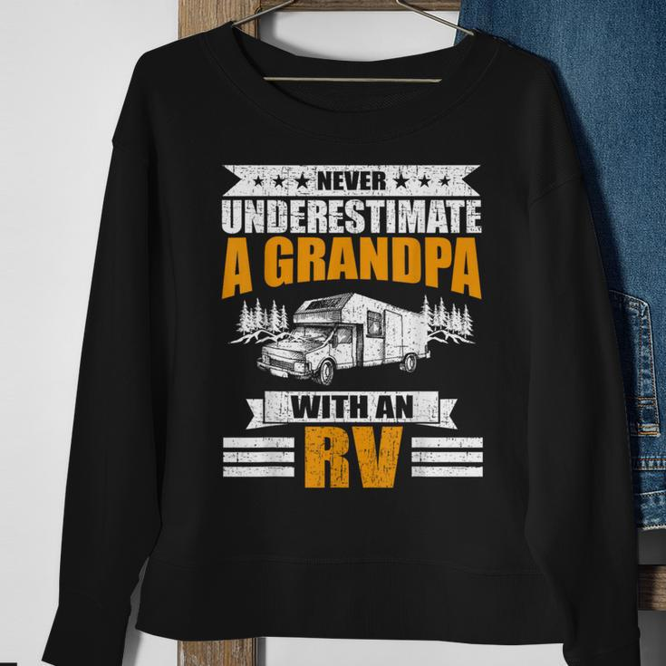 Never Underestimate A Grandpa With An Rv Camping Sweatshirt Gifts for Old Women