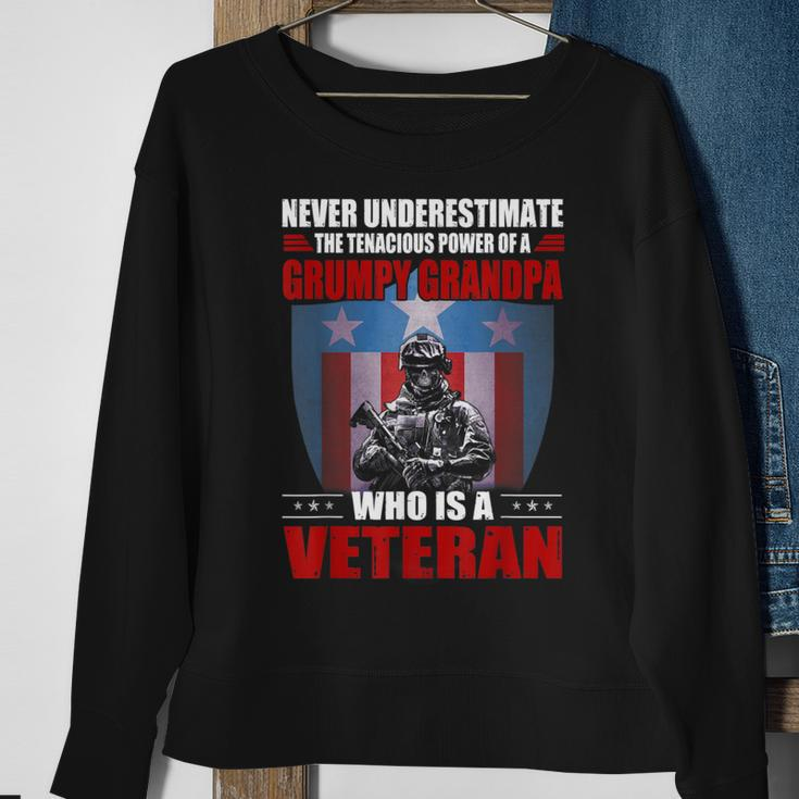 Never Underestimate A Grumpy Grandpa Veteran Christmas Sweatshirt Gifts for Old Women