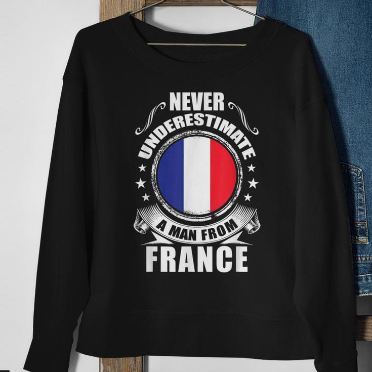 Never Underestimate A Man From France French Flag Sweatshirt Gifts for Old Women
