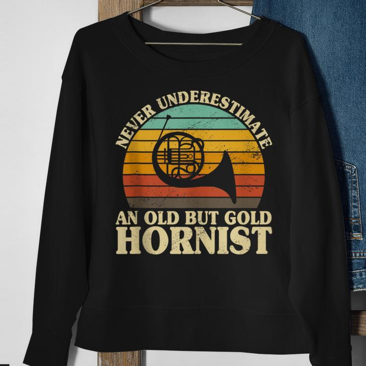 Never Underestimate An Old Hornist French Horn Player Bugler Sweatshirt Gifts for Old Women