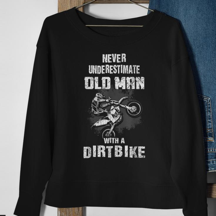 Never Underestimate An Old Man With A Dirt Bike Christmas Sweatshirt Gifts for Old Women