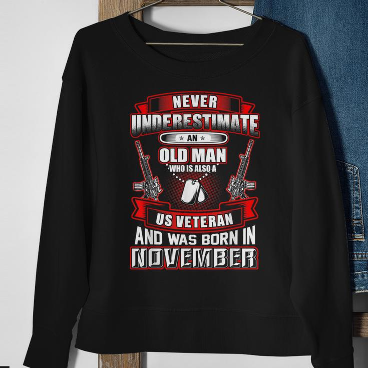 Never Underestimate An Old Us Veteran Born In November Sweatshirt Gifts for Old Women