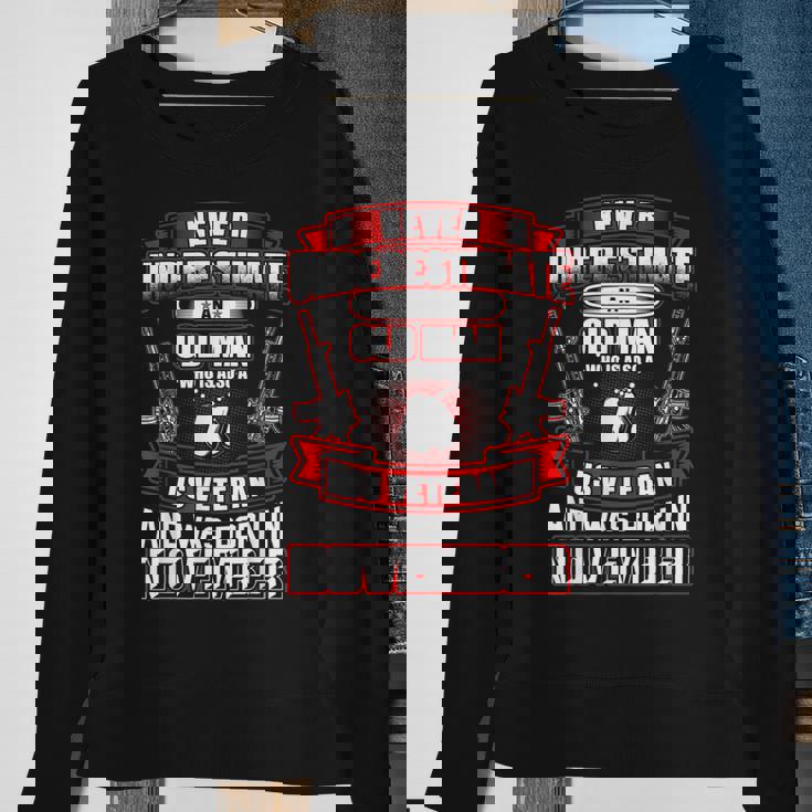 Never Underestimate An Old Us Veteran Born In November Sweatshirt Gifts for Old Women