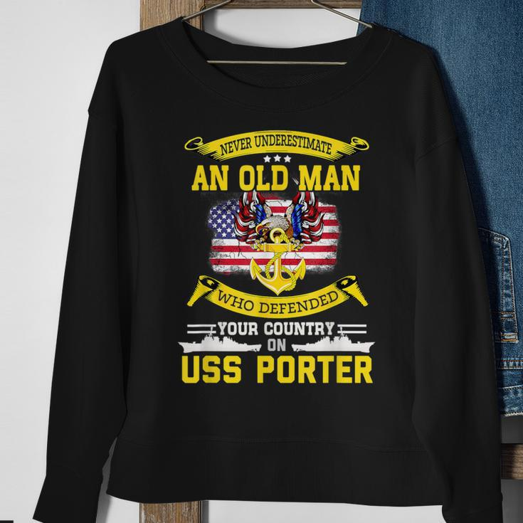 Never Underestimate Uss Porter Ddg-78 Destroyer Sweatshirt Gifts for Old Women