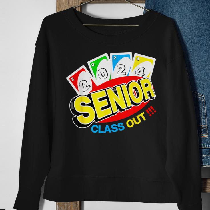 Uno Out Senior 2024 Graduation Class Of 2024 Uno Lover Sweatshirt Gifts for Old Women