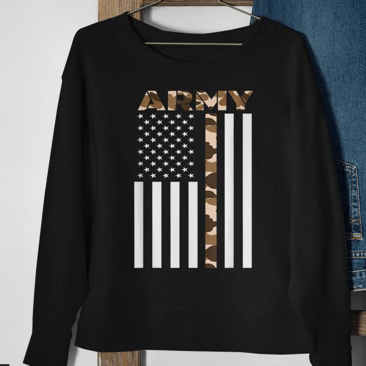 Us Army Flag Infantry Ranger Camouflage Brown Sweatshirt Gifts for Old Women
