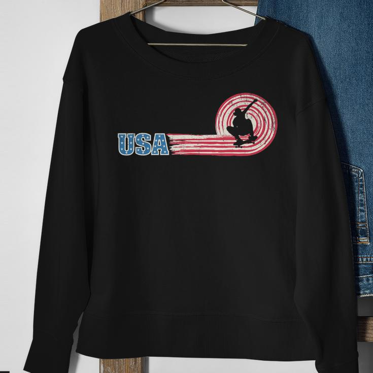 Usa American Skateboarding Team 2021 Skater American Flag Skateboarding Funny Gifts Sweatshirt Gifts for Old Women