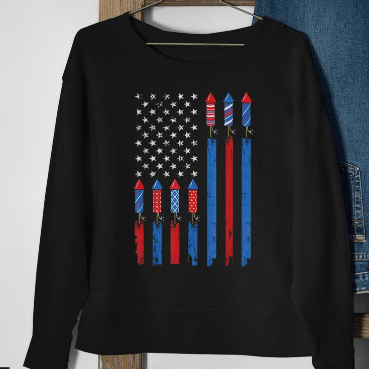 Usa Flag Fireworks Patriotic 4Th Of July America For Mens Patriotic Funny Gifts Sweatshirt Gifts for Old Women