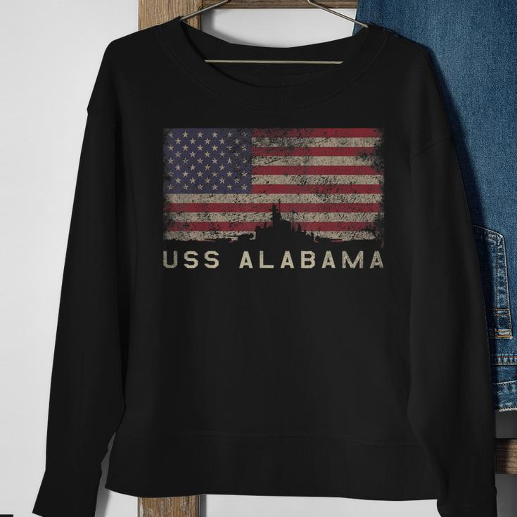 Uss Alabama Bb60 Battleship Gift Usa Flag Sweatshirt Gifts for Old Women