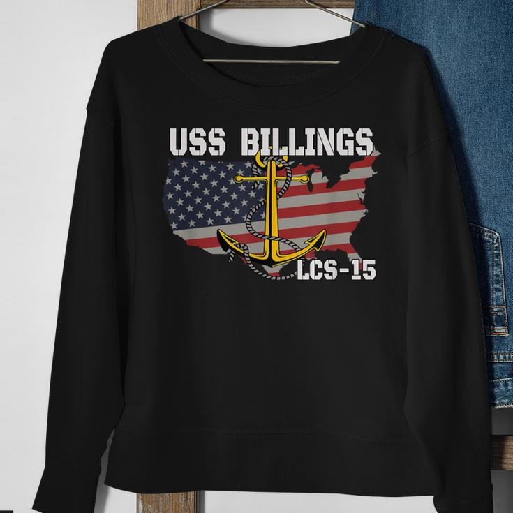 Uss Billings Lcs-15 Littoral Combat Ship Veterans Day Father Sweatshirt Gifts for Old Women