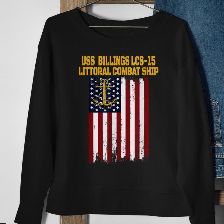 Uss Billings Lcs-15 Littoral Combat Ship Veterans Day Sweatshirt Gifts for Old Women