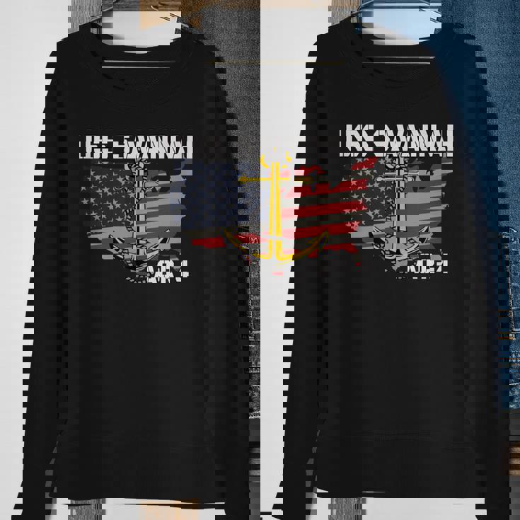 Uss Savannah Aor-4 Replenishment Oiler Ship Veterans Day Dad Sweatshirt Gifts for Old Women