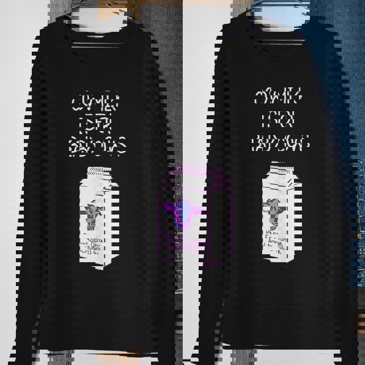 Vegan Cruelty Free Dairy Is Scary Almond Milk Dairy Free Sweatshirt Gifts for Old Women