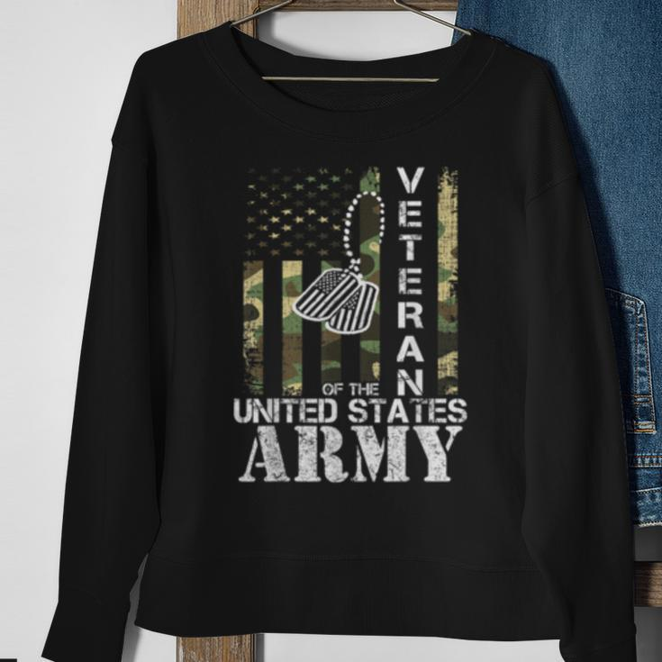 Veteran Of The United States Army American Flag Camo Sweatshirt Gifts for Old Women