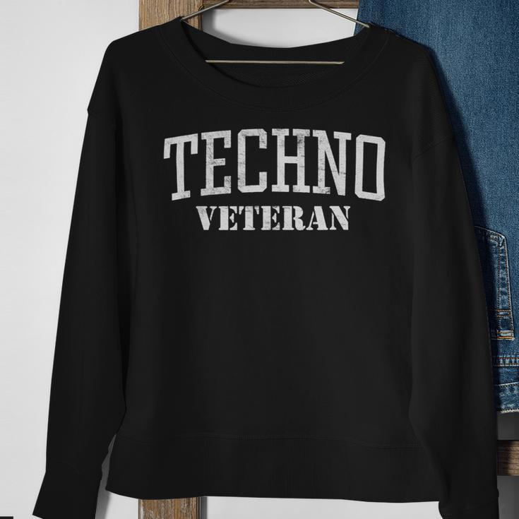 Veteran Vets Techno Veteran Edm Dj Rave Dance Music Veterans Sweatshirt Gifts for Old Women