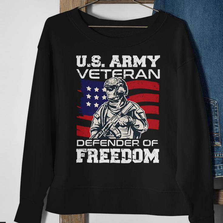Veteran Vets Us Army Veteran Defender Of Freedom Fathers Veterans Day 3 Veterans Sweatshirt Gifts for Old Women