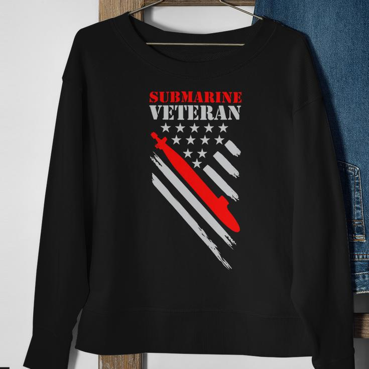 Veteran Vets Us Navy Submarine Veteran Usa Flag Vintage Submariner Veterans Sweatshirt Gifts for Old Women