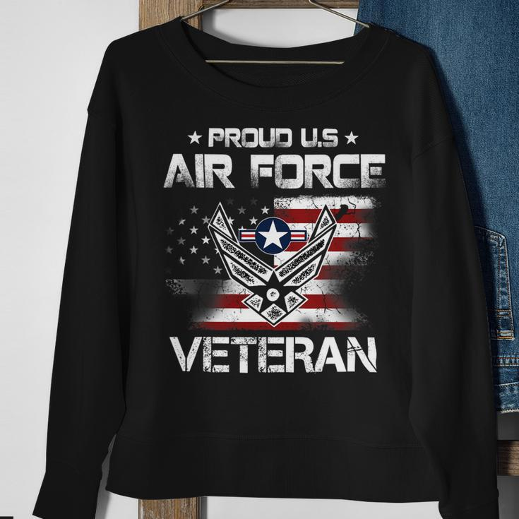 Veteran Vets Vintage Usa Flag Proud To Be Us Air Force Veteran Father Day Veterans Sweatshirt Gifts for Old Women