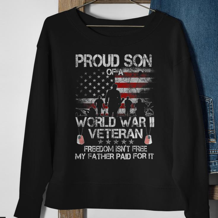Veteran Vets Ww 2 Military Shirt Proud Son Of A Wwii Veterans Sweatshirt Gifts for Old Women