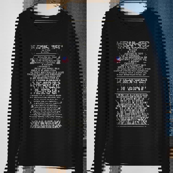 Veterans Creed Im A Veteran Proud Veterans Day Sweatshirt Gifts for Old Women
