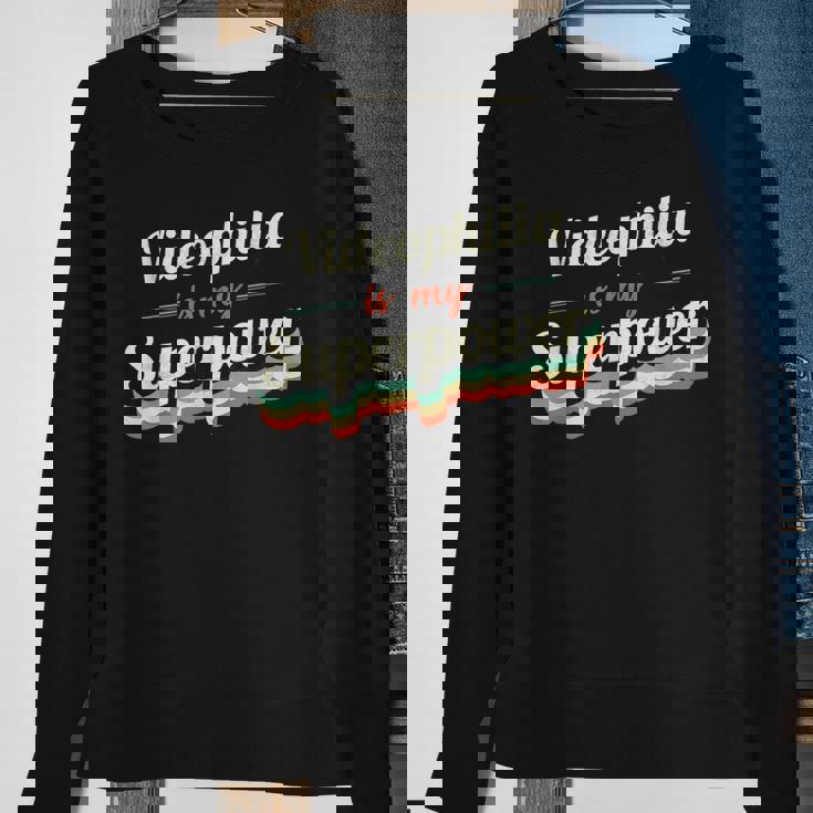 Videophilia Is My Superpower Videophilia Vintage Sweatshirt Gifts for Old Women