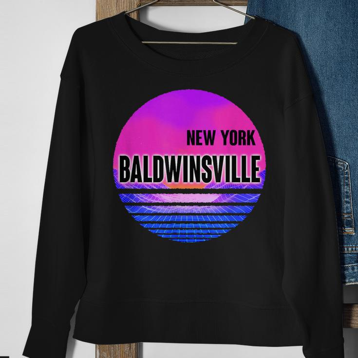 Vintage Baldwinsville Vaporwave New York Sweatshirt Gifts for Old Women