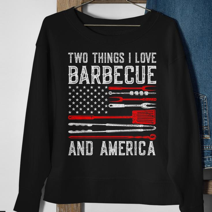 Vintage Bbq America Lover Us Flag Bbg Cool American Barbecue Sweatshirt Gifts for Old Women