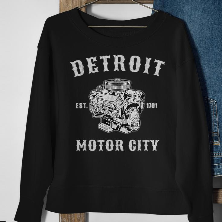 Vintage Big Block Detroit Motor City Michigan Car Enthusiast Sweatshirt Gifts for Old Women