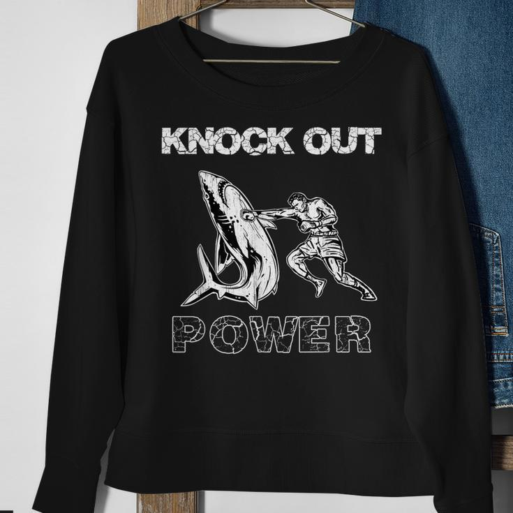 Vintage Boxer Man Knock Out Power Best Boxing Kickboxing Sweatshirt Gifts for Old Women