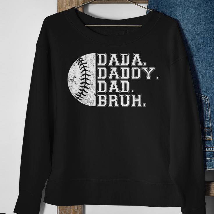 Vintage Fathers Day Dada Daddy Dad Bruh Baseball Sweatshirt Gifts for Old Women