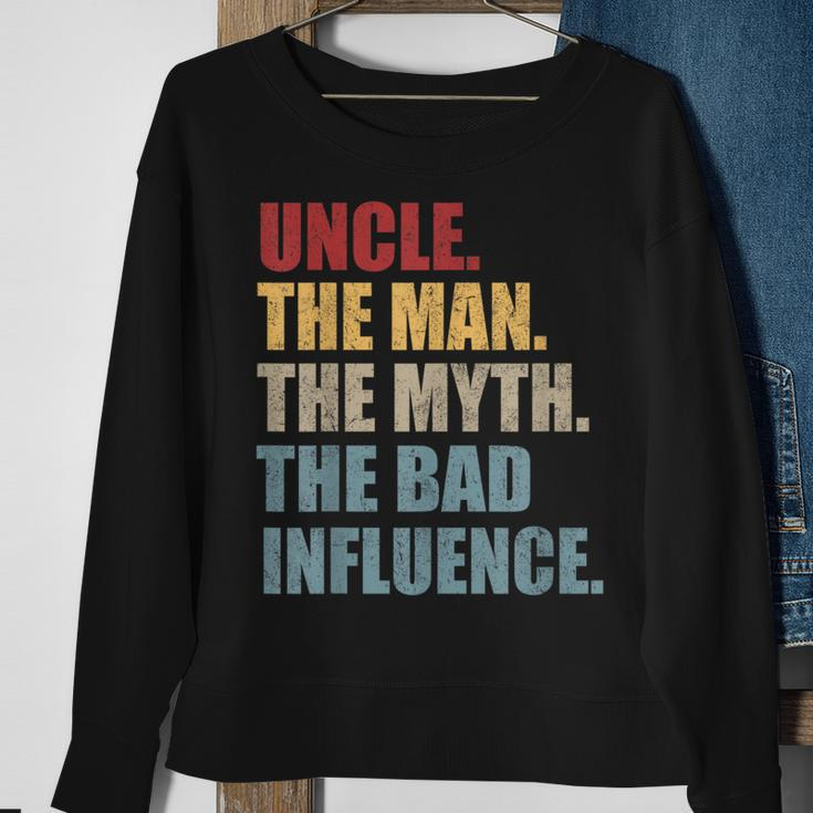 Vintage Fun Uncle Man Myth Bad Influence Sweatshirt Gifts for Old Women