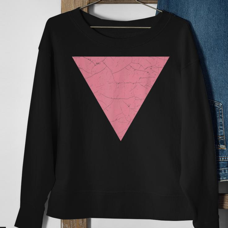 Vintage Gay Pride Pink Triangle Vintage Lgbt Flag Sweatshirt Gifts for Old Women