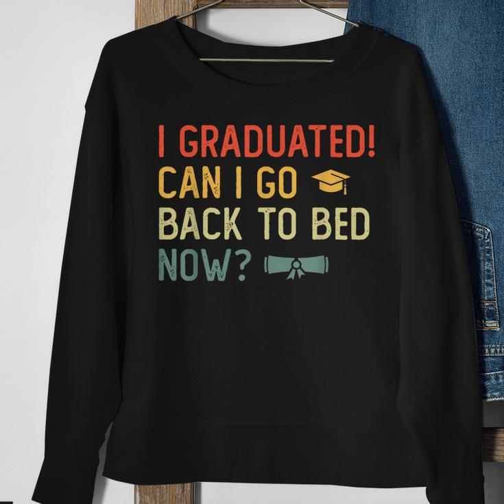 Vintage Graduation 2023 I Graduated Can I Go Back To Bed Now Sweatshirt Gifts for Old Women