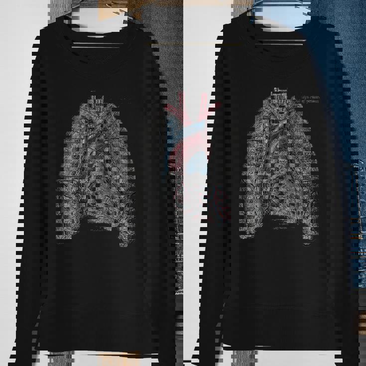 Vintage Medical Anatomy Human Lungs HeartMedical Sweatshirt Gifts for Old Women