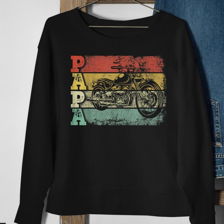Vintage Motorcycle Papa Biker Motorcycle Rider Fathers Day Gift For Mens Sweatshirt Gifts for Old Women