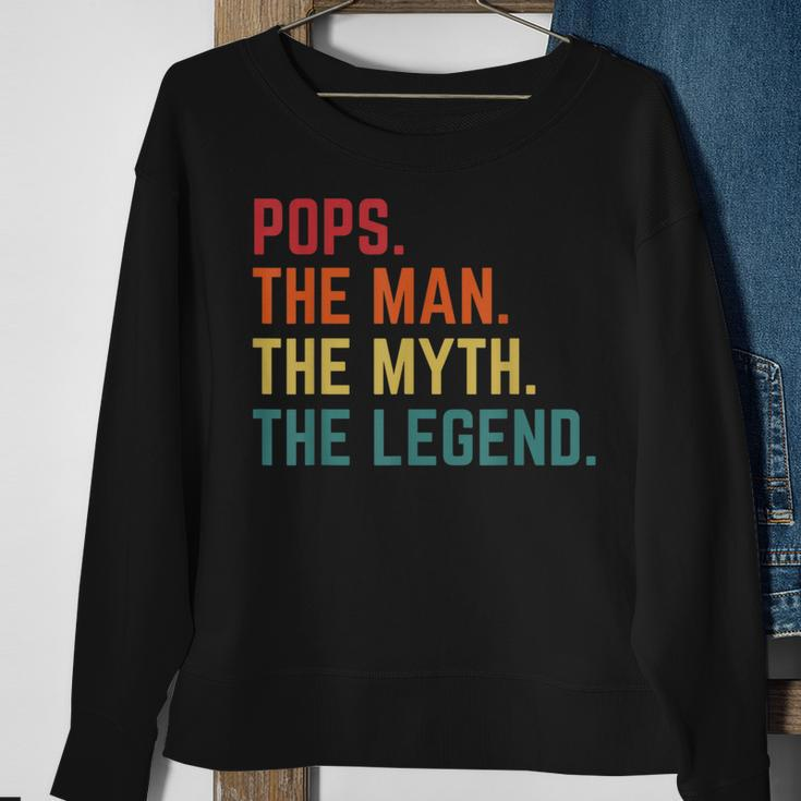 Vintage Pops Man Myth Legend Daddy Grandpa Fathers Day Sweatshirt Gifts for Old Women