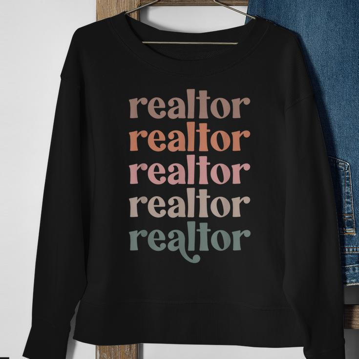 Vintage Realtor Stacked Realtor Life Real Estate Agent Life Sweatshirt Gifts for Old Women