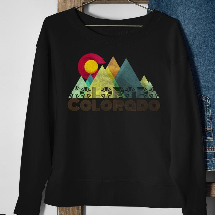 Vintage Retro Colorado Flag Mountain Sweatshirt Gifts for Old Women
